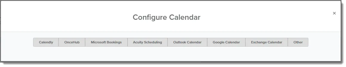 Configure Calendar window with a tab for each scheduling tool and calendar