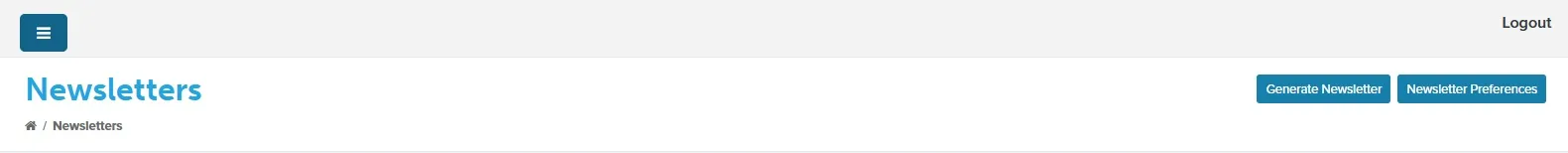 The Newsletters page header with the Newsletter Preferences button