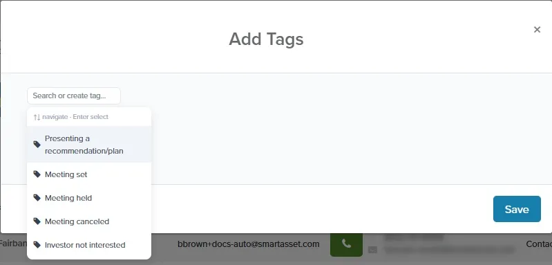 Add Tags window from Bulk Edit with the tag list open